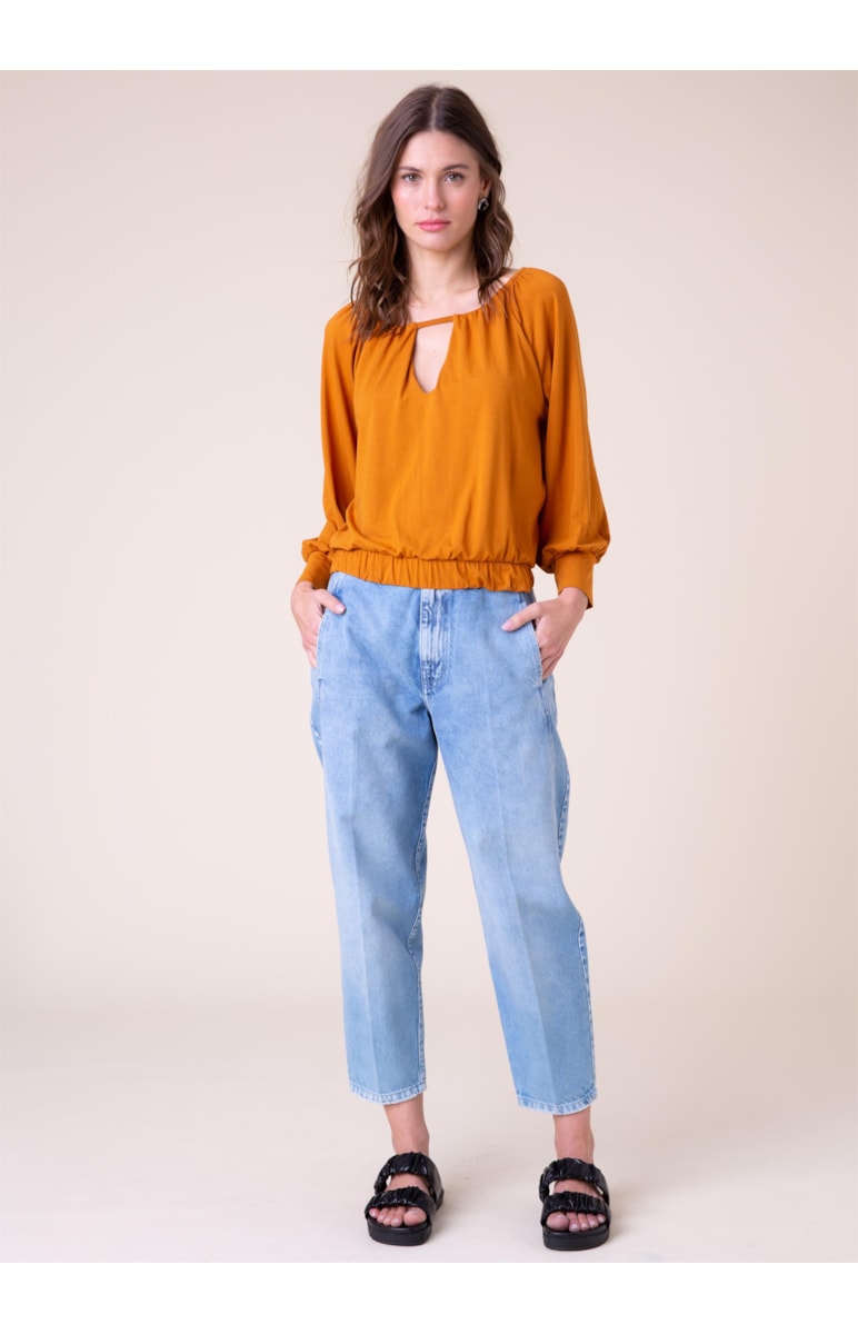 Blusa Visup New Manga Longa Telha