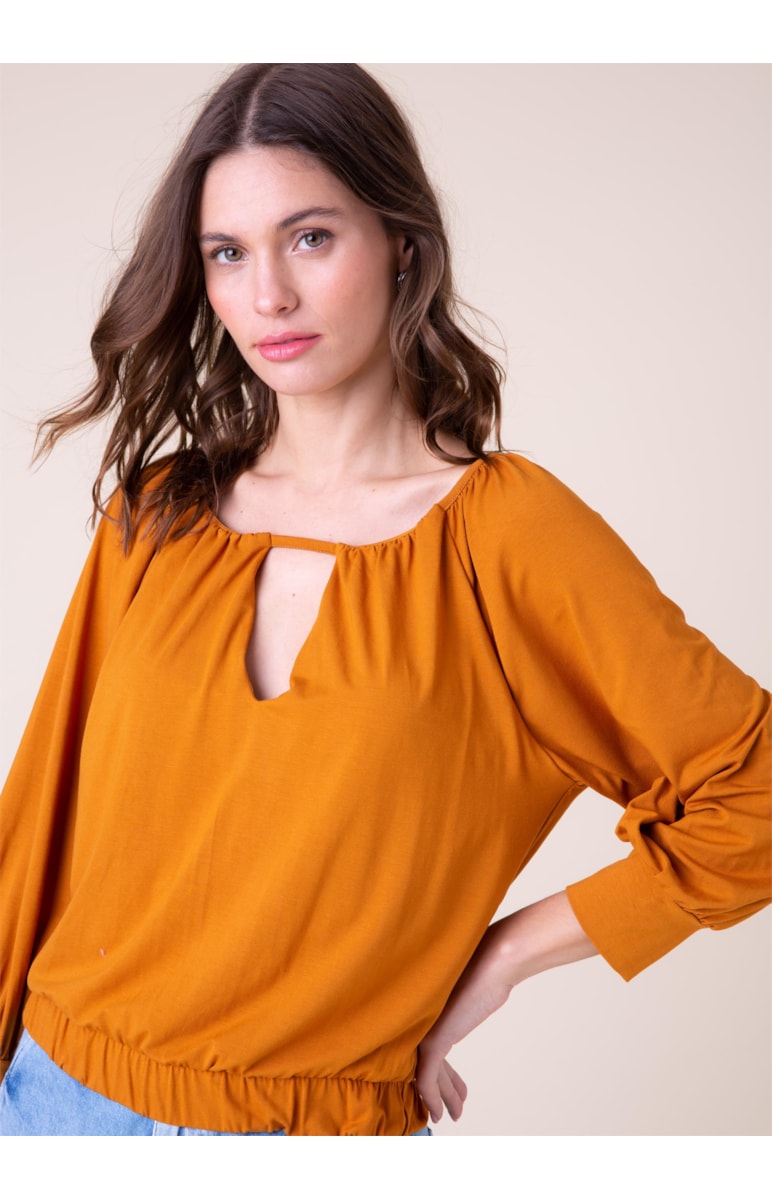 Blusa Visup New Manga Longa Telha