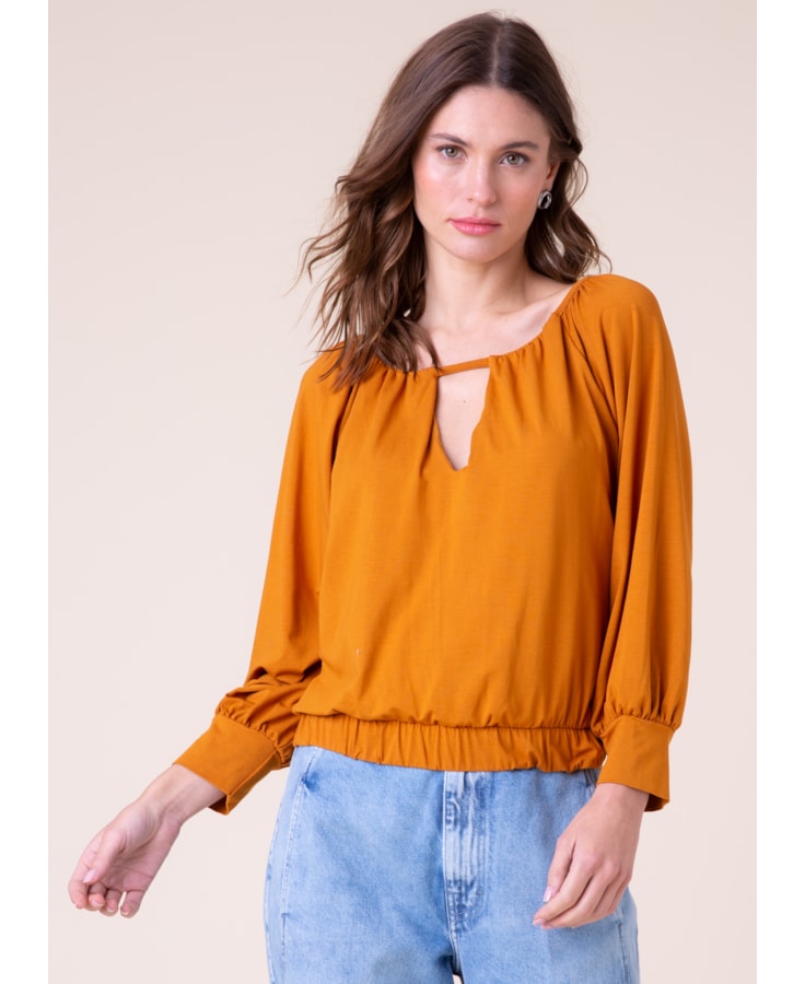Blusa Visup New Manga Longa Telha