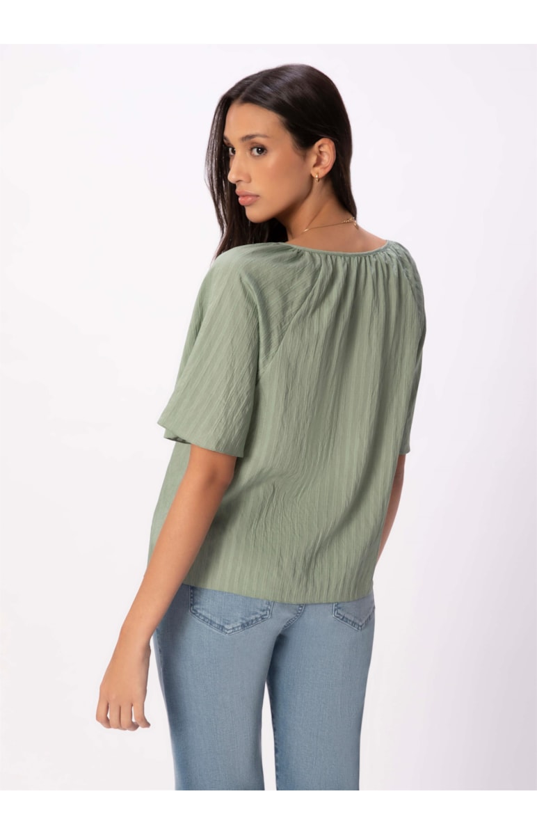 Blusa Voil Stripes Verde Claro
