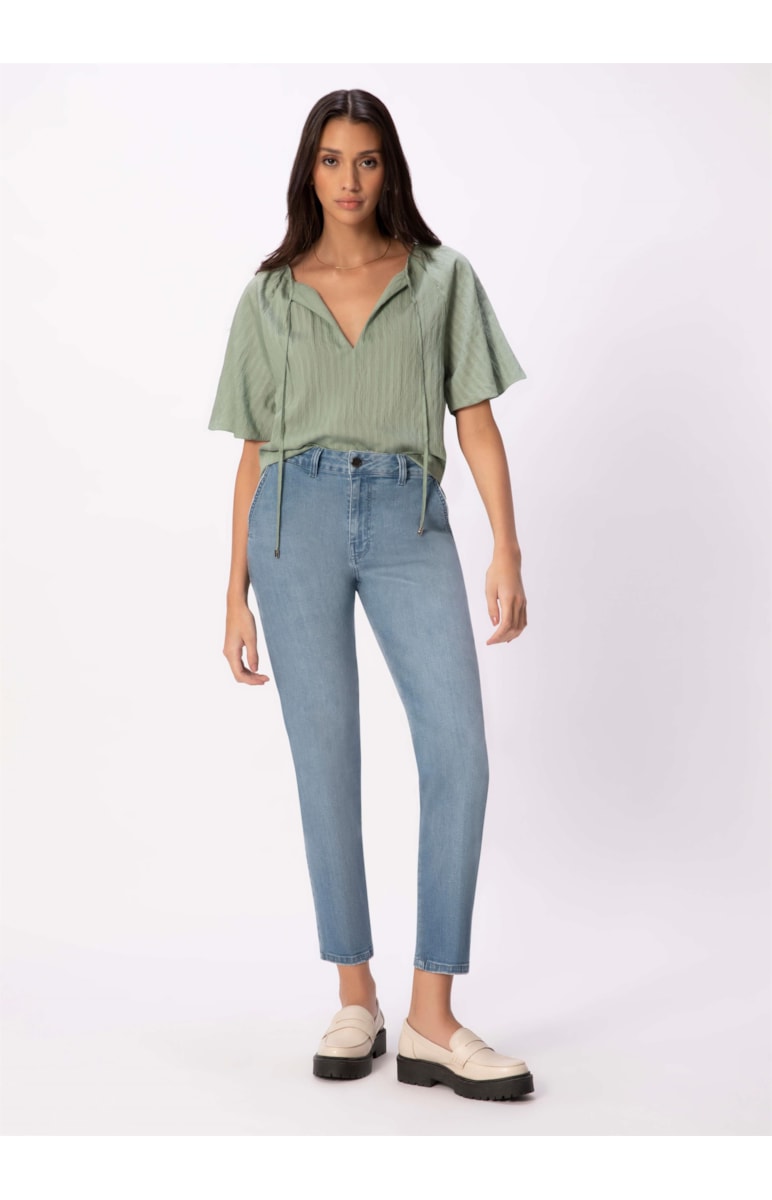 Blusa Voil Stripes Verde Claro