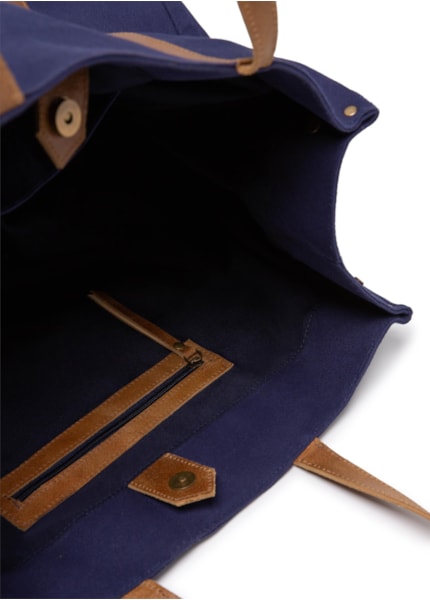 Bolsa Lona Com Necessaire Azul Jeans