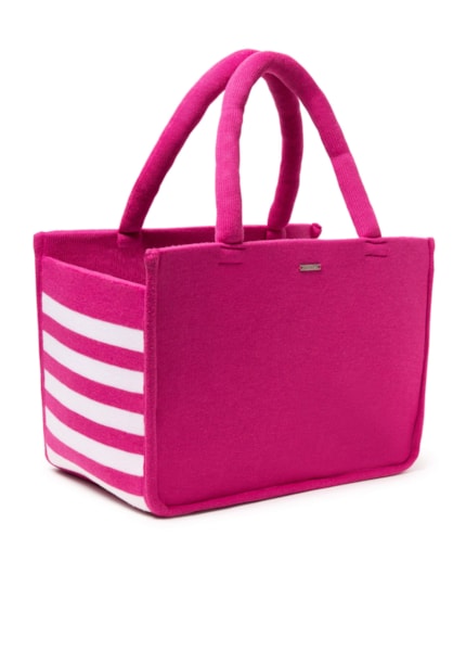 Bolsa Tricot Listras Bobstore Magenta