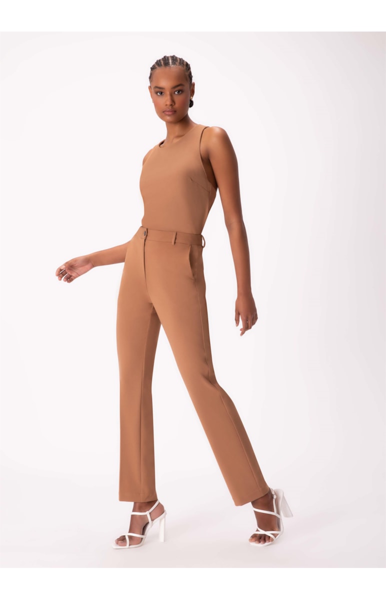 Calça Alfa Crepe Reta Terra