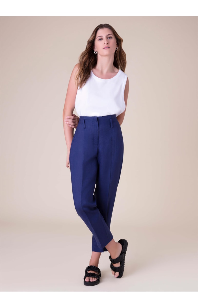 Calça Alfa Puro Linho Marinho