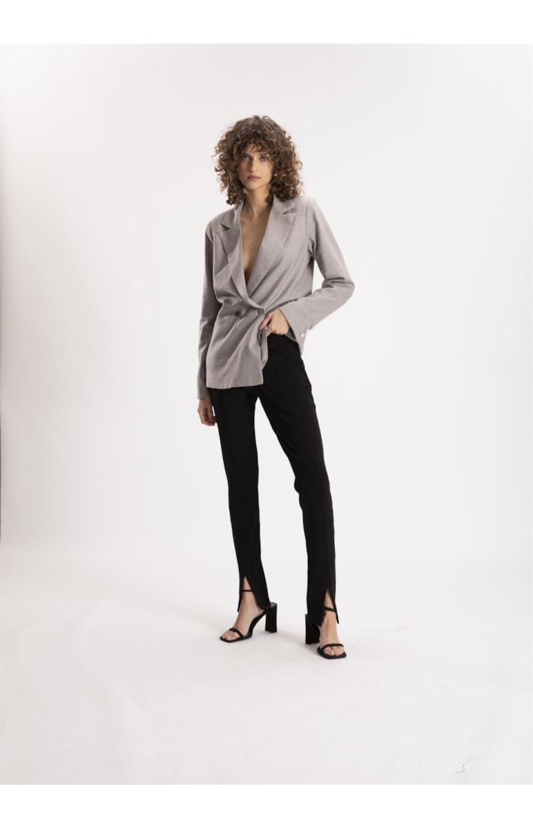 Calça Bandage Legging Fenda Frontal Preto