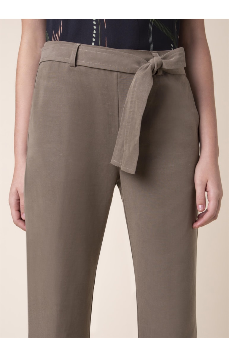 Calça Boot Cut Linho Musgo