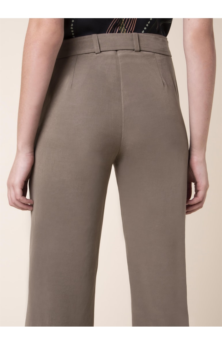 Calça Boot Cut Linho Musgo