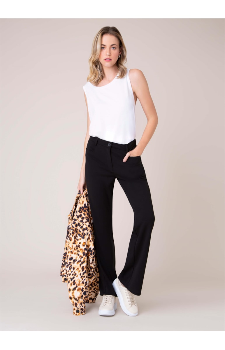 Calça Bootcut Scuba Preto
