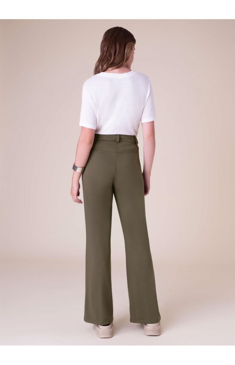 Calça Bootcut Verde Militar