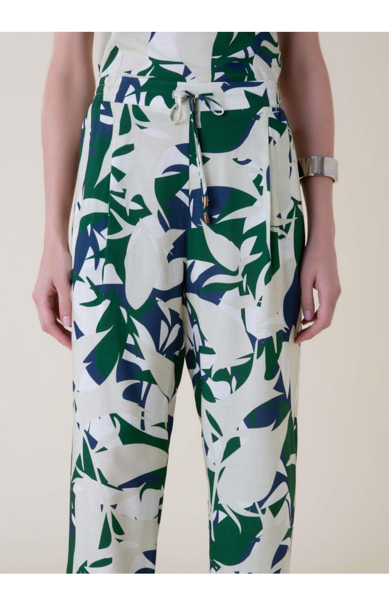 Calça Botanical Art Carrot Verde Bandeira
