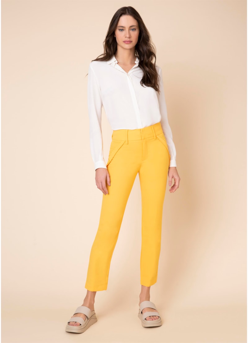 Calça Capri Crepe Paris Amarelo