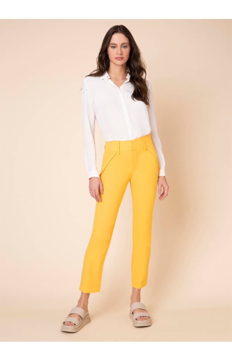 Calça Capri Crepe Paris Amarelo