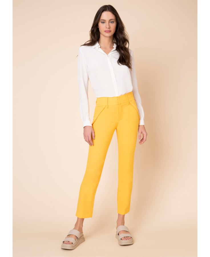 Calça Capri Crepe Paris Amarelo