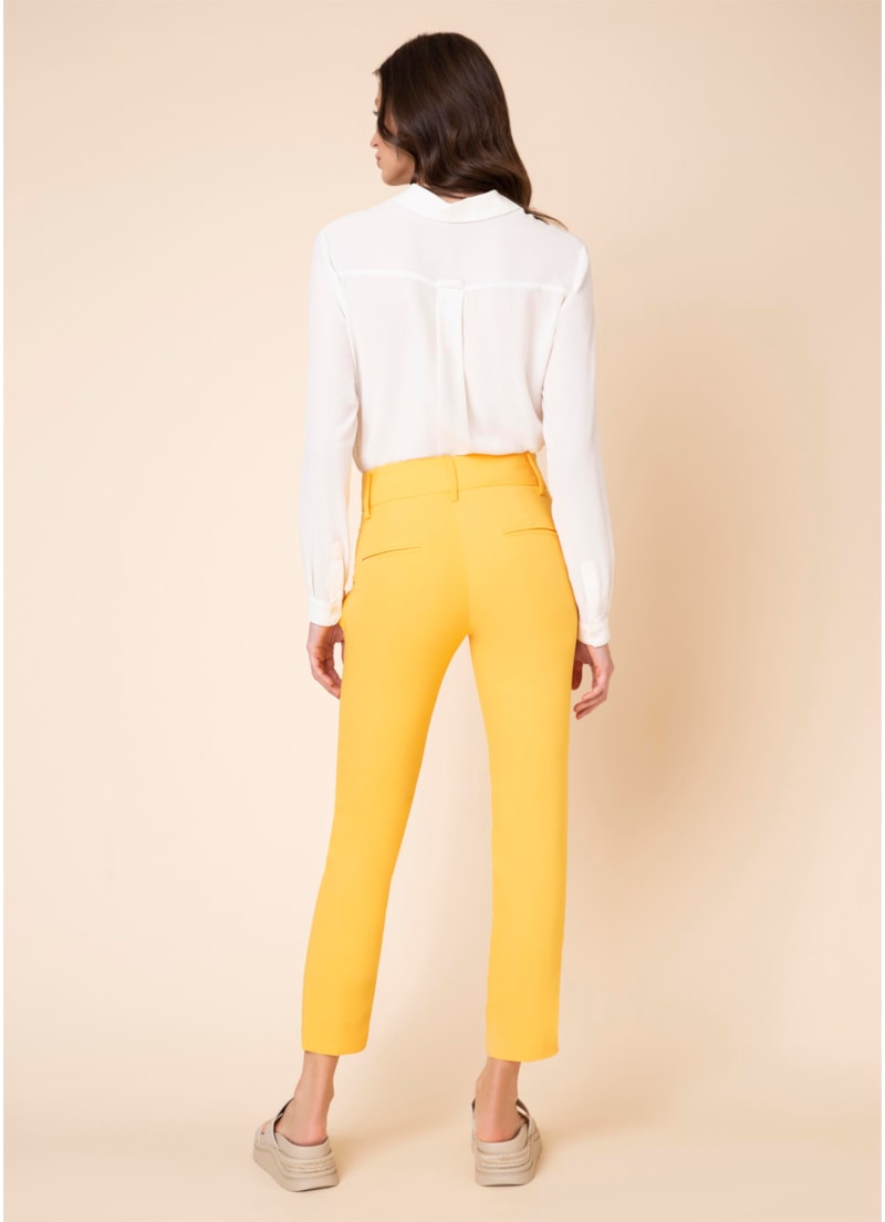 Calça Capri Crepe Paris Amarelo