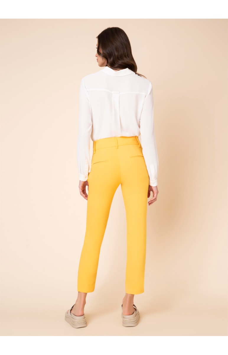 Calça Capri Crepe Paris Amarelo