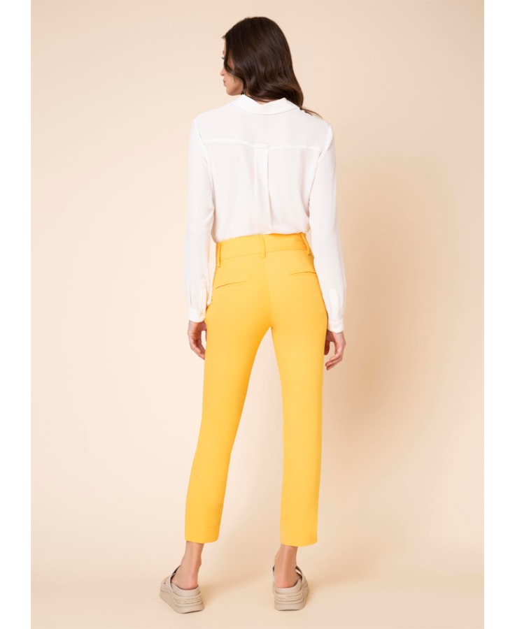 Calça Capri Crepe Paris Amarelo