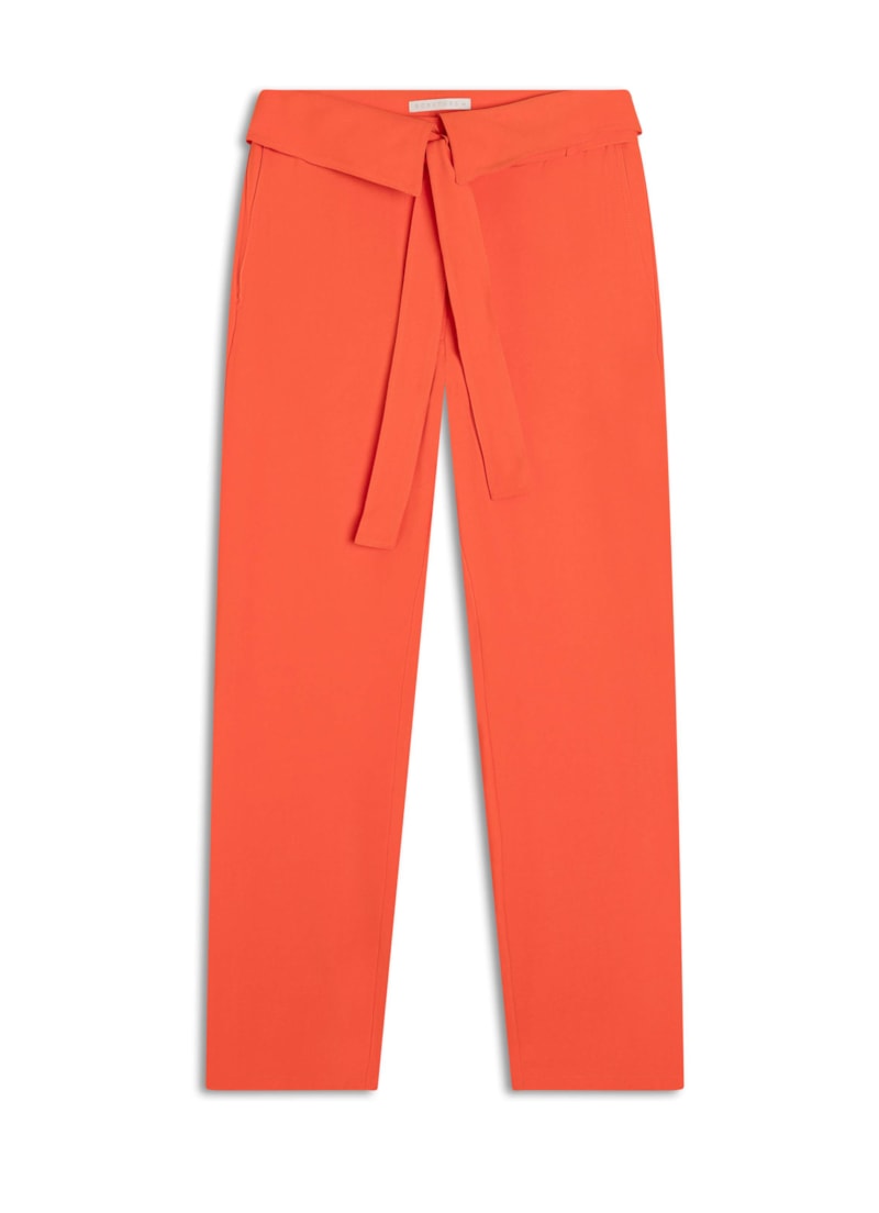 Calça Carrot Viscose Desert Cós Virado Abobora