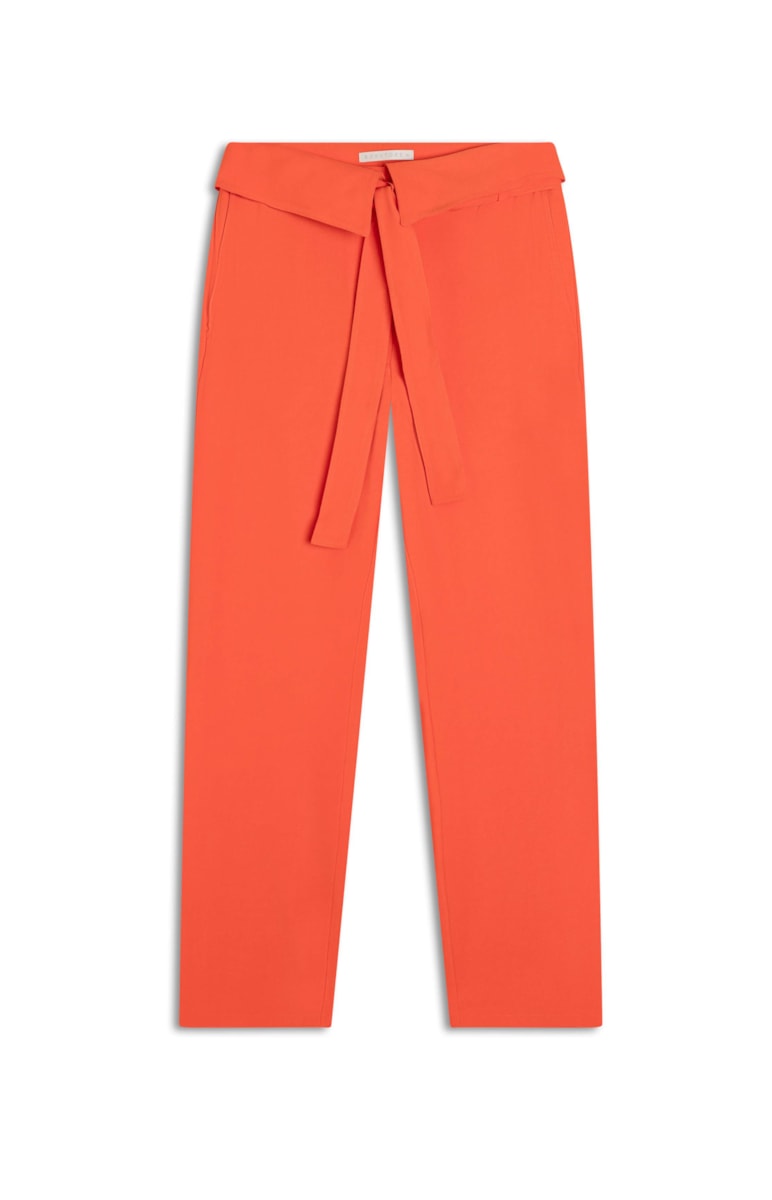 Calça Carrot Viscose Desert Cós Virado Abobora