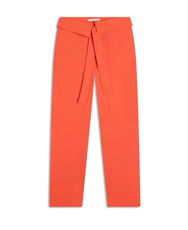 Calça Carrot Viscose Desert Cós Virado Abobora