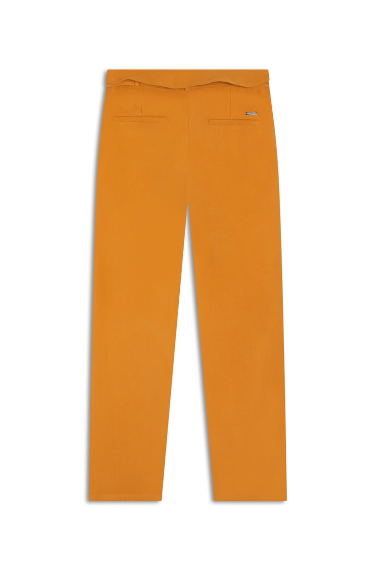 Calça Carrot Viscose Desert Cós Virado Camel