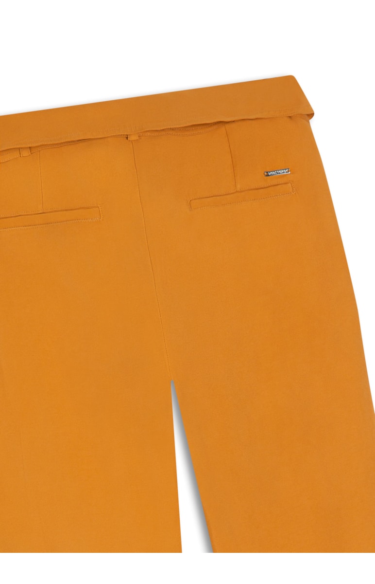 Calça Carrot Viscose Desert Cós Virado Camel