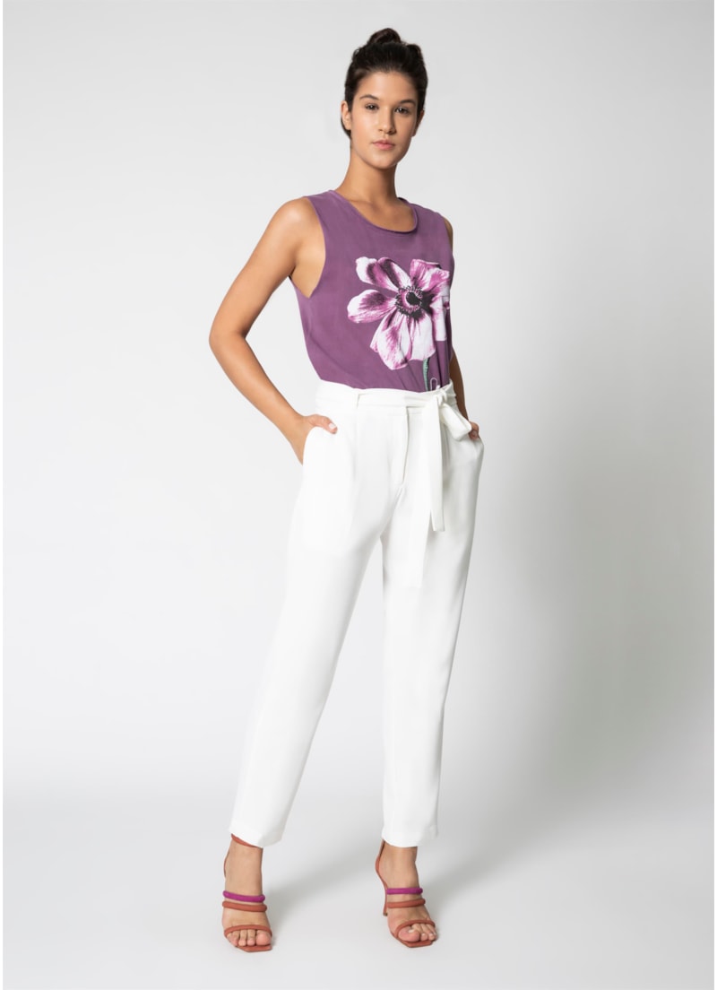 Calça Cenoura Amarração Off White