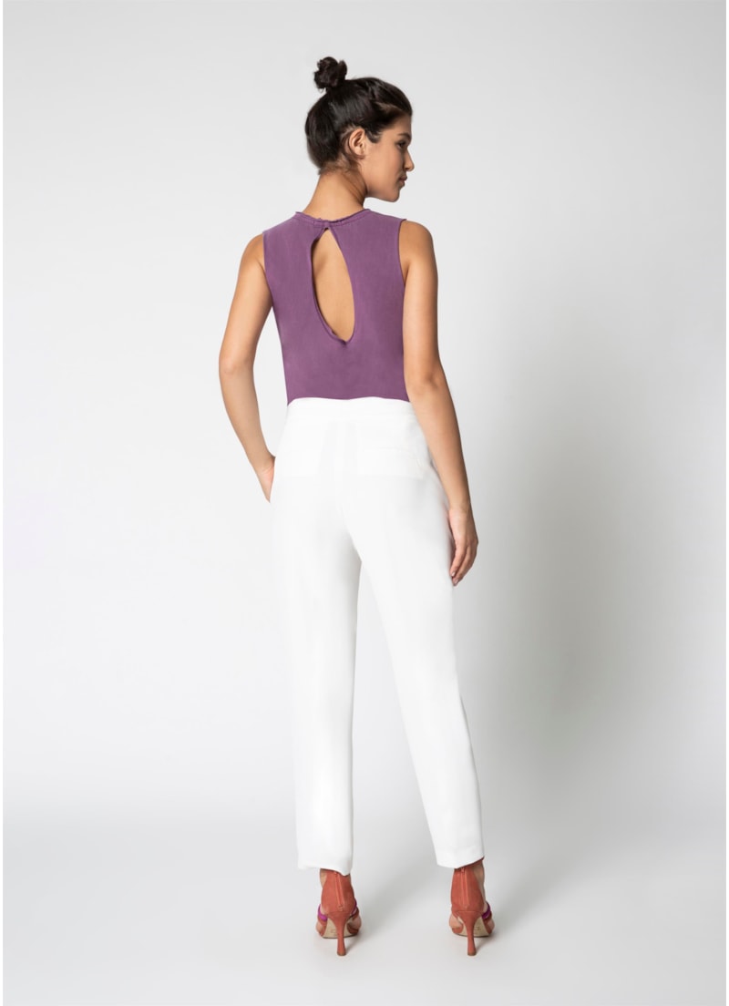 Calça Cenoura Amarração Off White