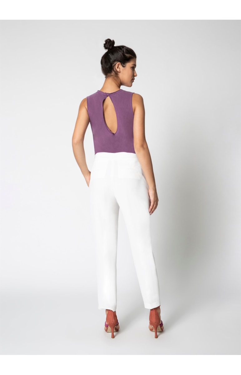 Calça Cenoura Amarração Off White