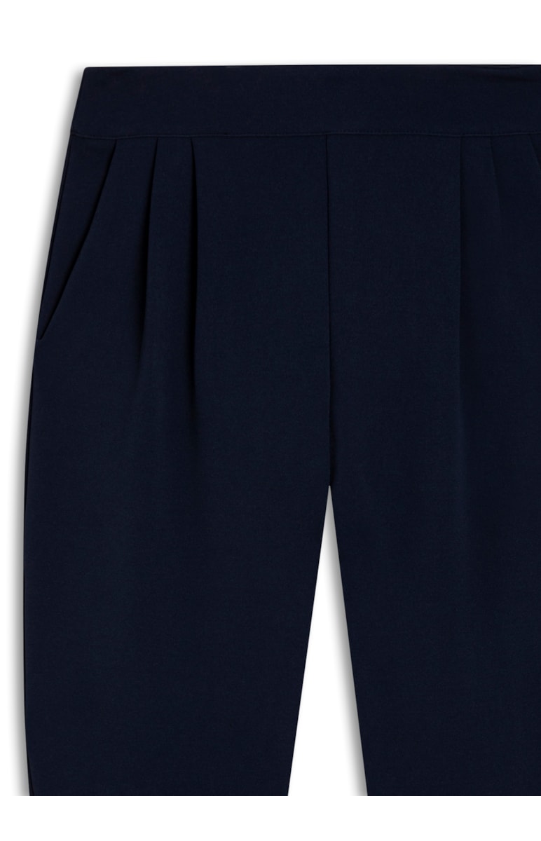 Calça Cenoura Com Regas Ziper Lateral Marinho