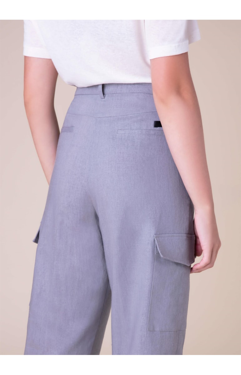 Calça Cenoura Heavy Linho Cinza Claro