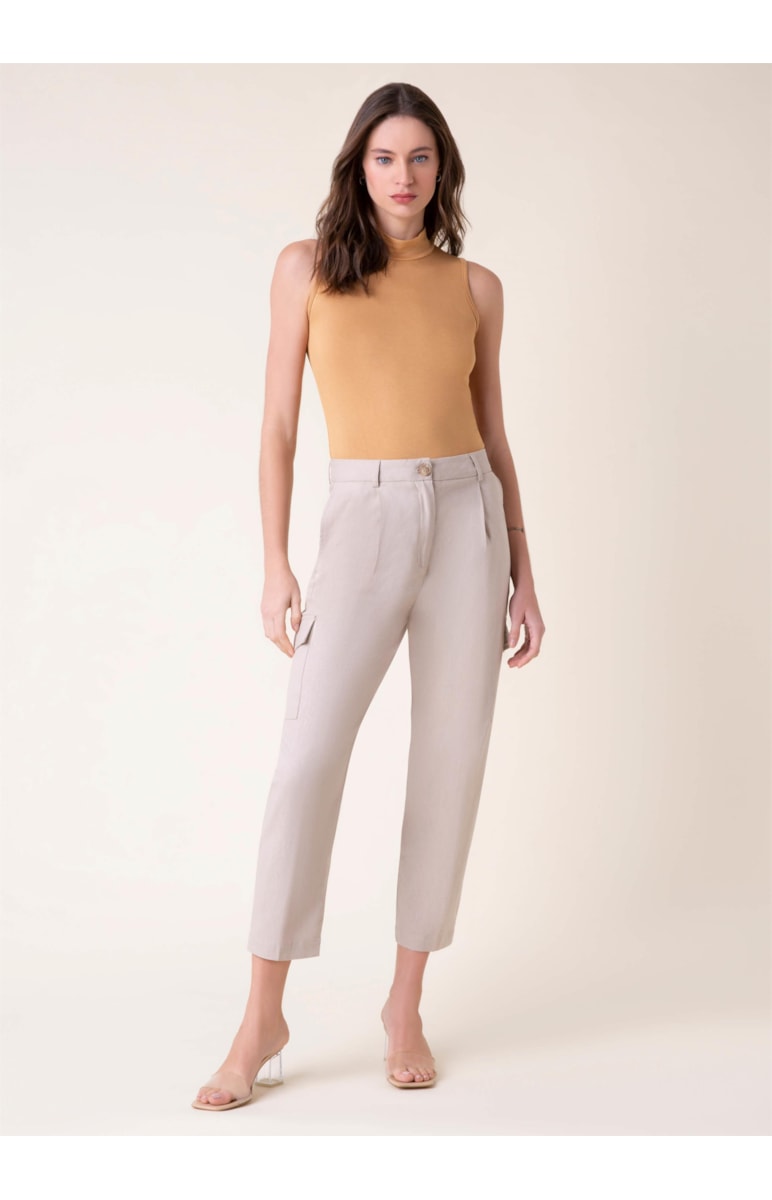 Calça Cenoura Heavy Linho Natural