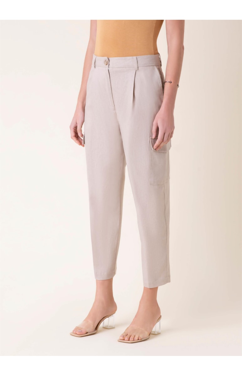 Calça Cenoura Heavy Linho Natural
