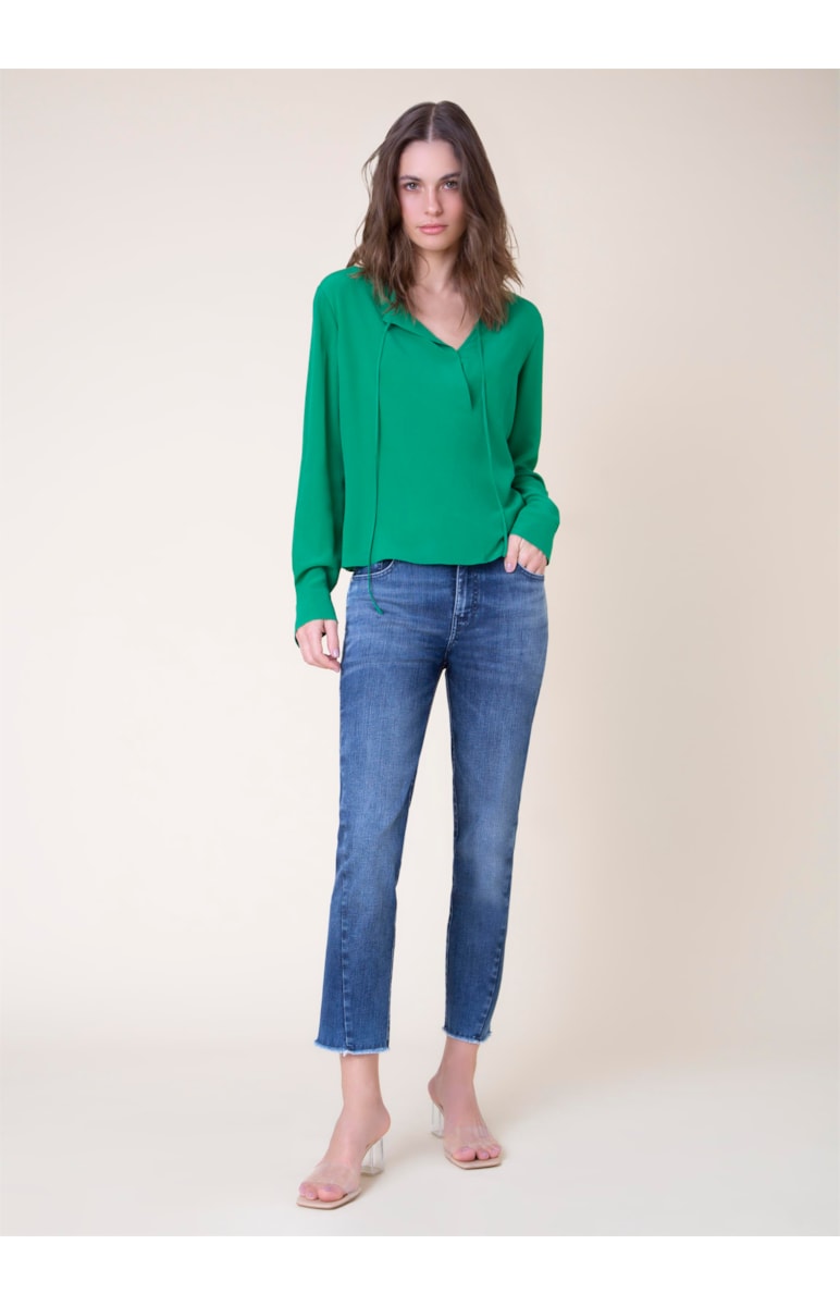 Calça Cigarrete High Comfort Blue Lav. Escuro C/ Sky