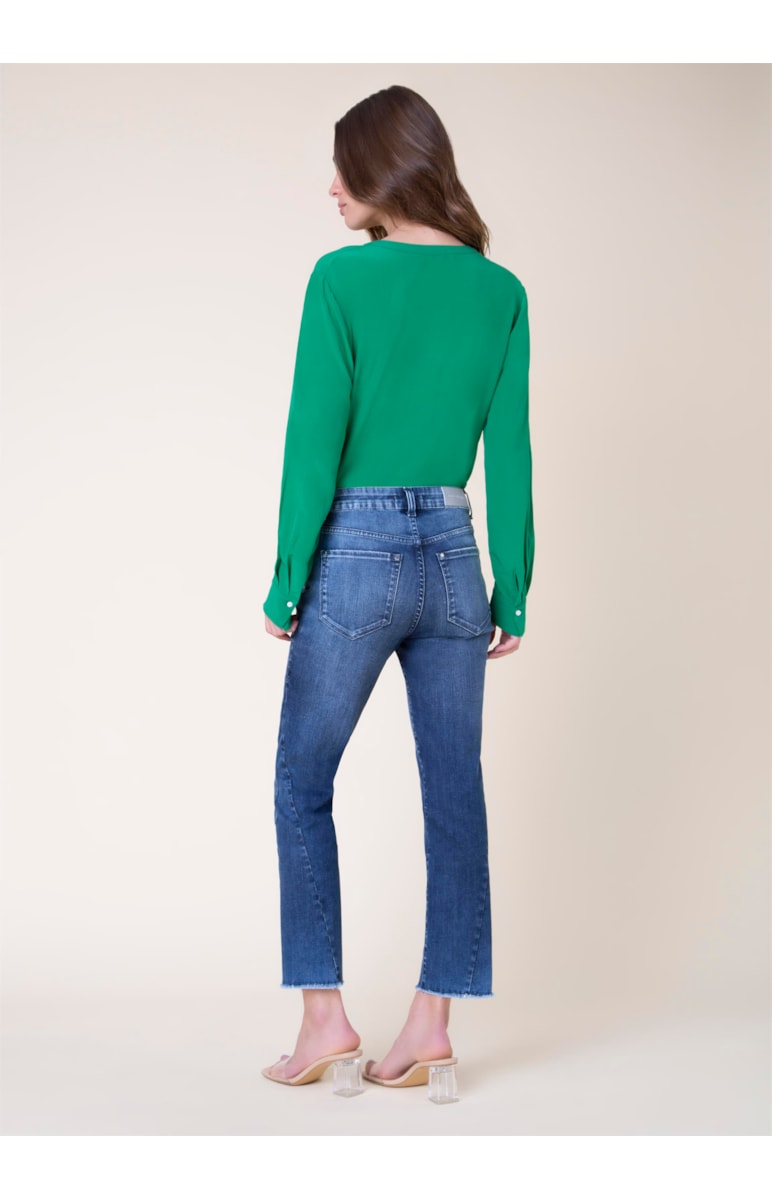 Calça Cigarrete High Comfort Blue Lav. Escuro C/ Sky