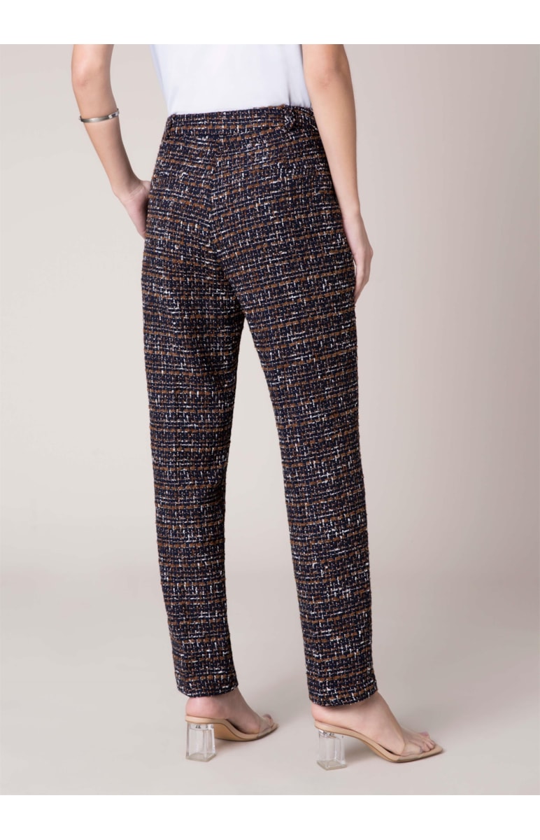 Calça Cigarrete Tweed Lurex Marinho
