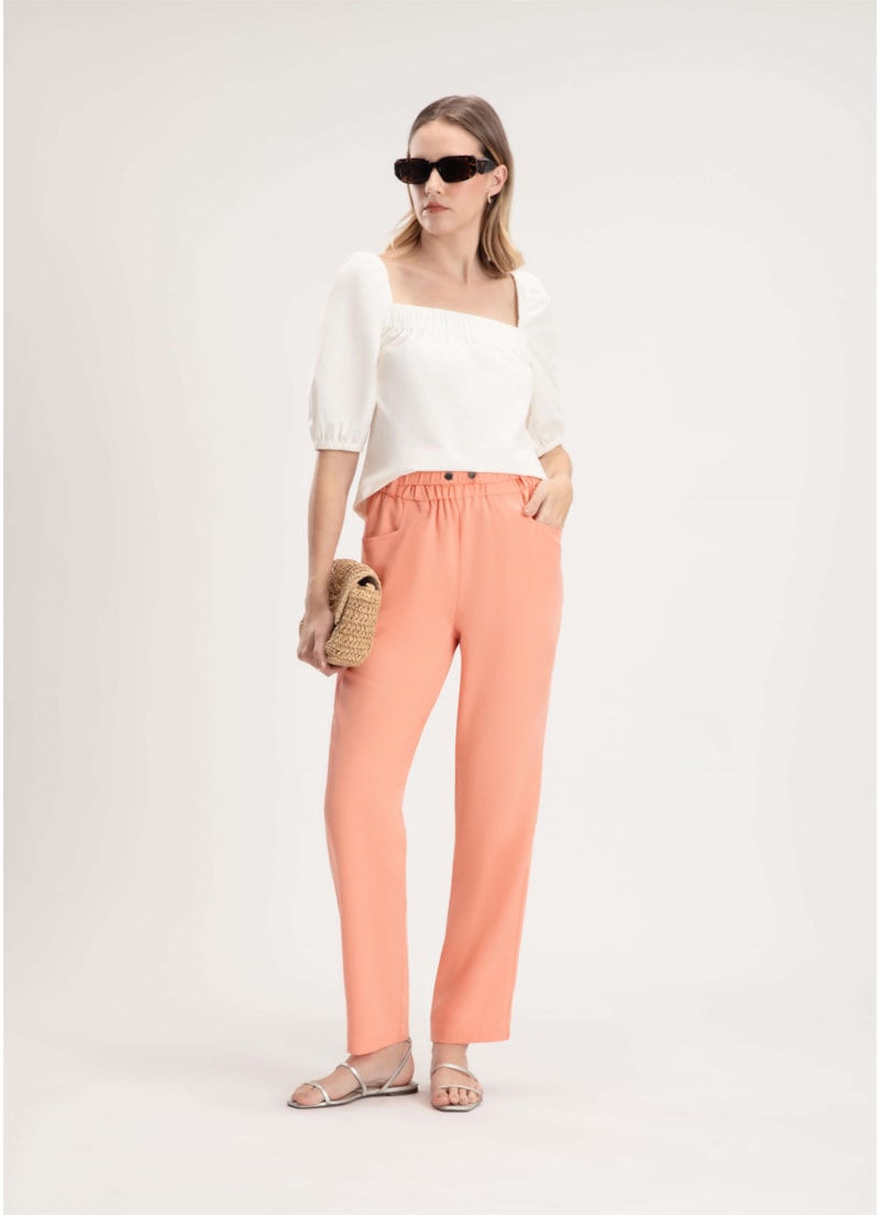 Calça Clochard Elástico Coral