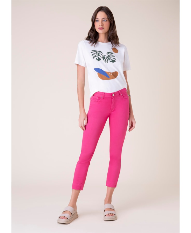Calça Color Canvas Sofia Cigarrete Pink