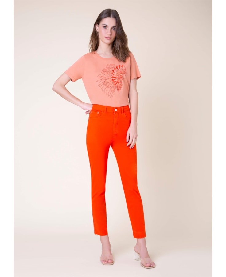 Calça Color Maia Cigarrete Vermelho Vivo