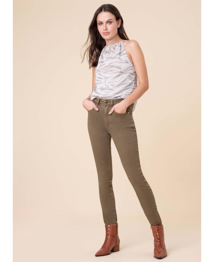 Calça Color Marie Skinny Verde Militar