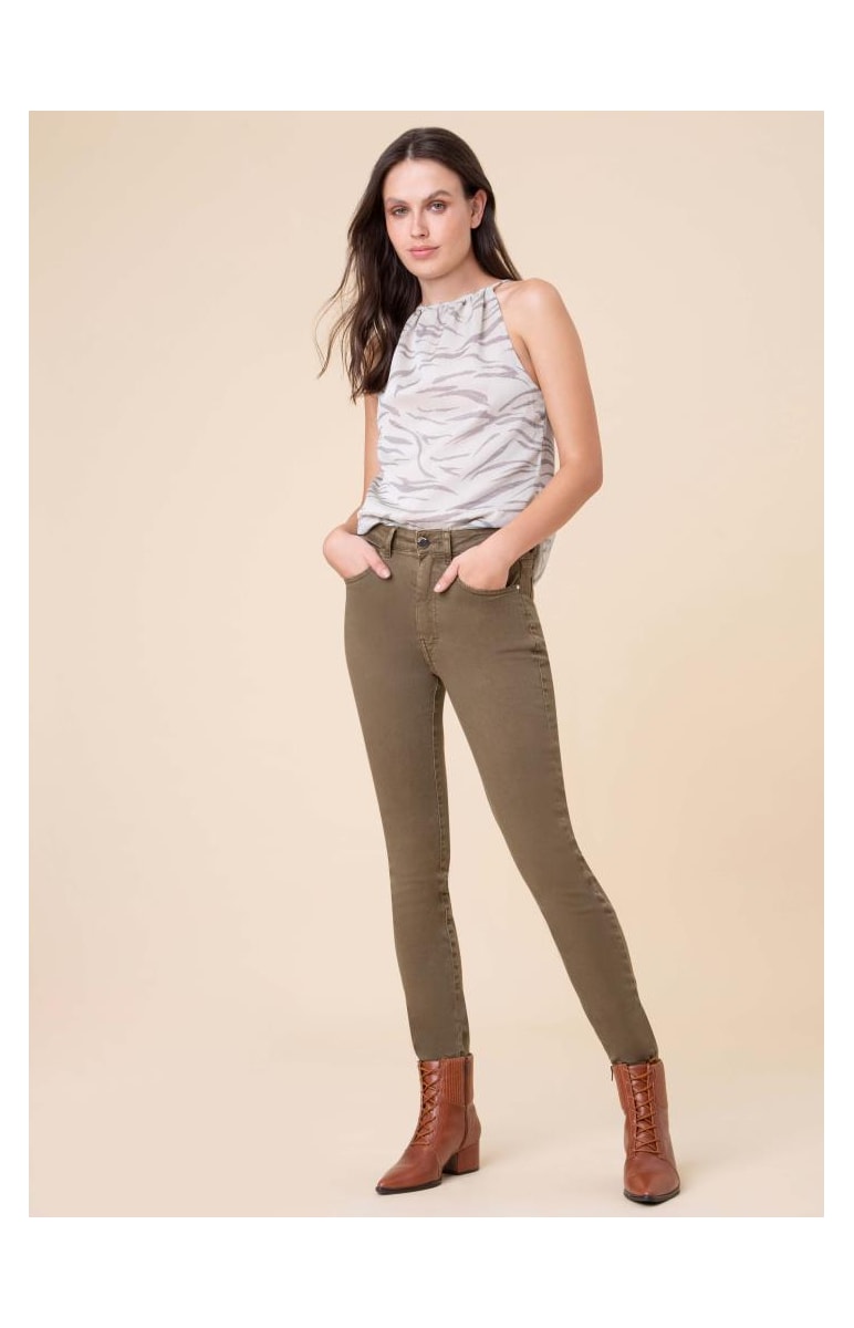 Calça Color Marie Skinny Verde Militar