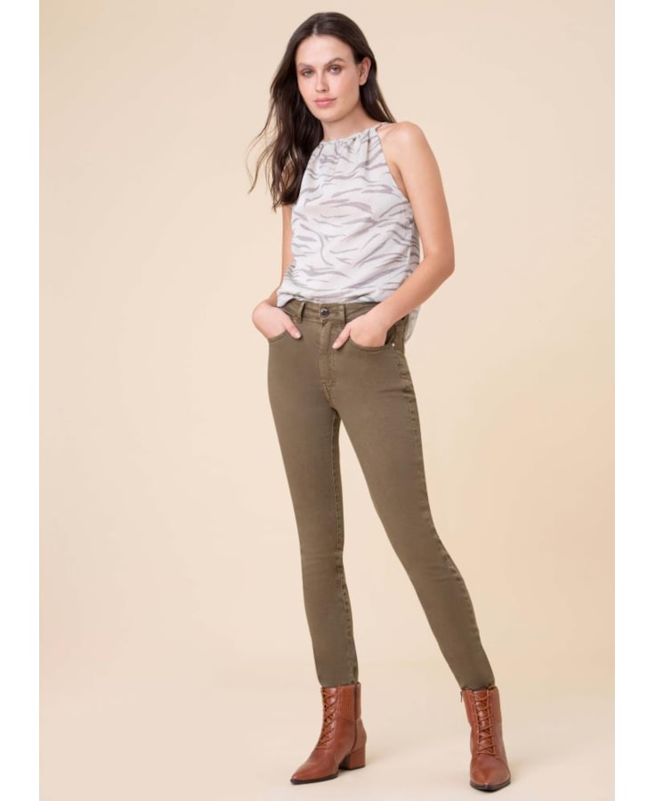 Calça Color Marie Skinny Verde Militar