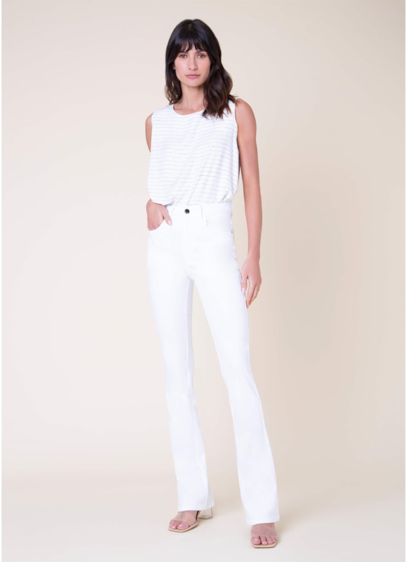 Calça Color Modal Flare Branco