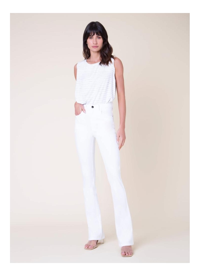 Calça Color Modal Flare Branco
