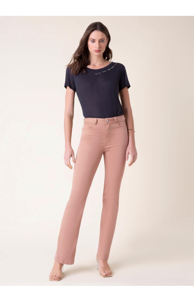 Calça Color Power Bootcut Rosa Velho