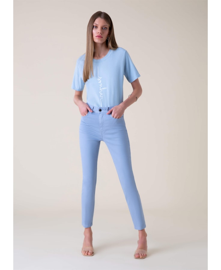 Calça Color Power Skinny Azul Claro