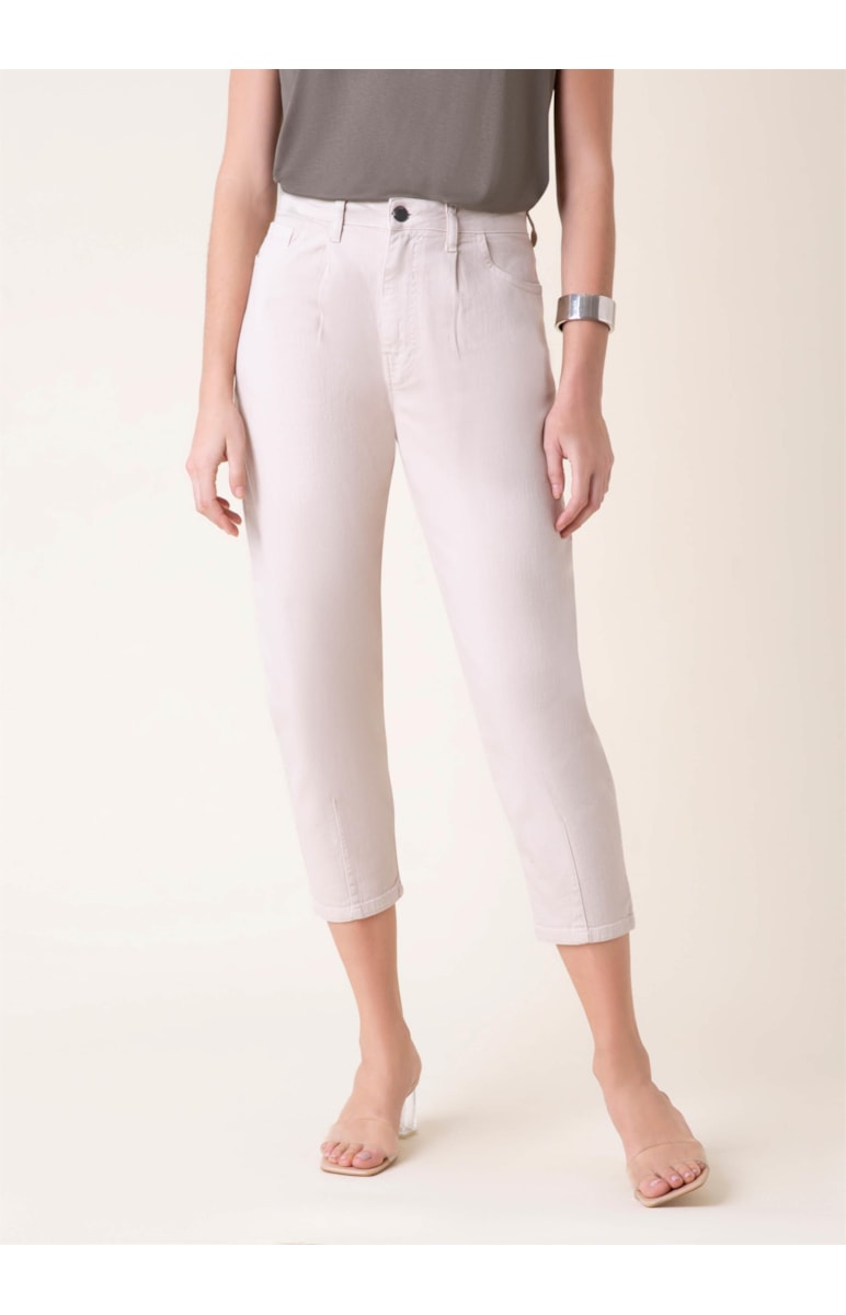 Calça Color Stretch Baggy Bege