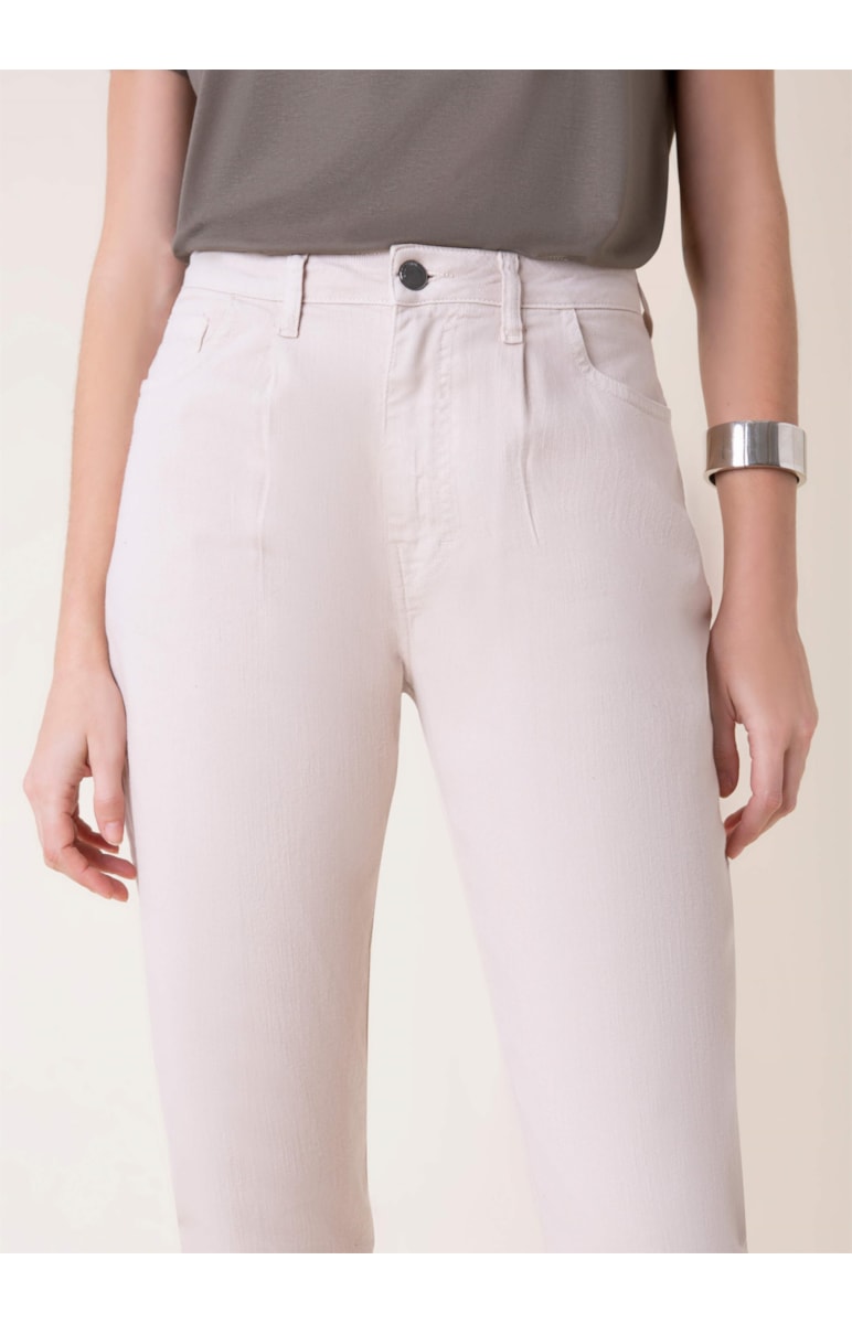 Calça Color Stretch Baggy Bege