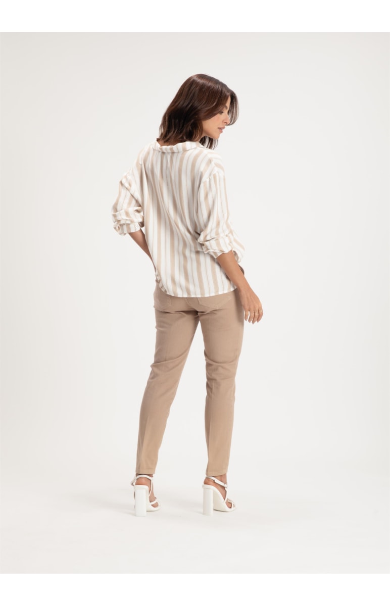 Calça Color Stretch Cigarrete Camel