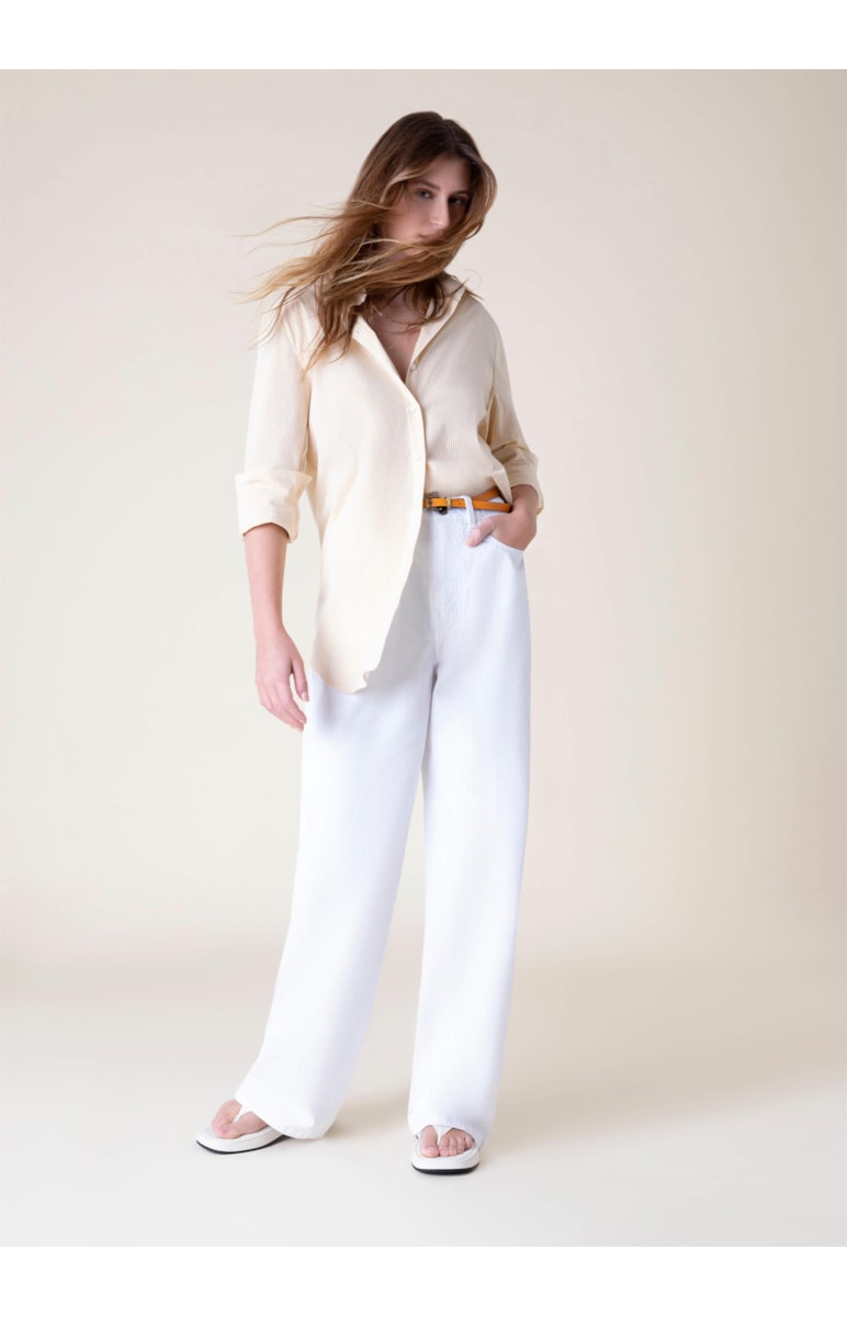 Calça Color Wide Leg Twill Branco